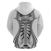 Independen Stet bilong Papua Niugini 1975 Zip Hoodie White Tribal Papua New Guinea Province Flag LT9 - Polynesian Pride