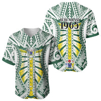 Cook Islands 1965 National Pride Baseball Jersey White Tribal Pattern LT9 - Polynesian Pride
