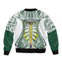 Cook Islands 1965 National Pride Bomber Jacket White Tribal Pattern LT9 - Polynesian Pride