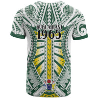 Cook Islands 1965 National Pride T Shirt White Tribal Pattern LT9 - Polynesian Pride