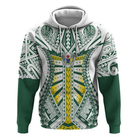 Cook Islands 1965 National Pride Zip Hoodie White Tribal Pattern LT9 Pullover Hoodie White - Polynesian Pride