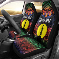 Personalised New Caledonia All Saints Day Car Seat Cover Candle Light with Polynesian Style