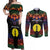 Personalised New Caledonia All Saints Day Couples Matching Off Shoulder Maxi Dress and Long Sleeve Button Shirt Candle Light with Polynesian Style