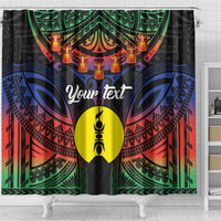 Personalised New Caledonia All Saints Day Shower Curtain Candle Light with Polynesian Style LT9 - Polynesian Pride