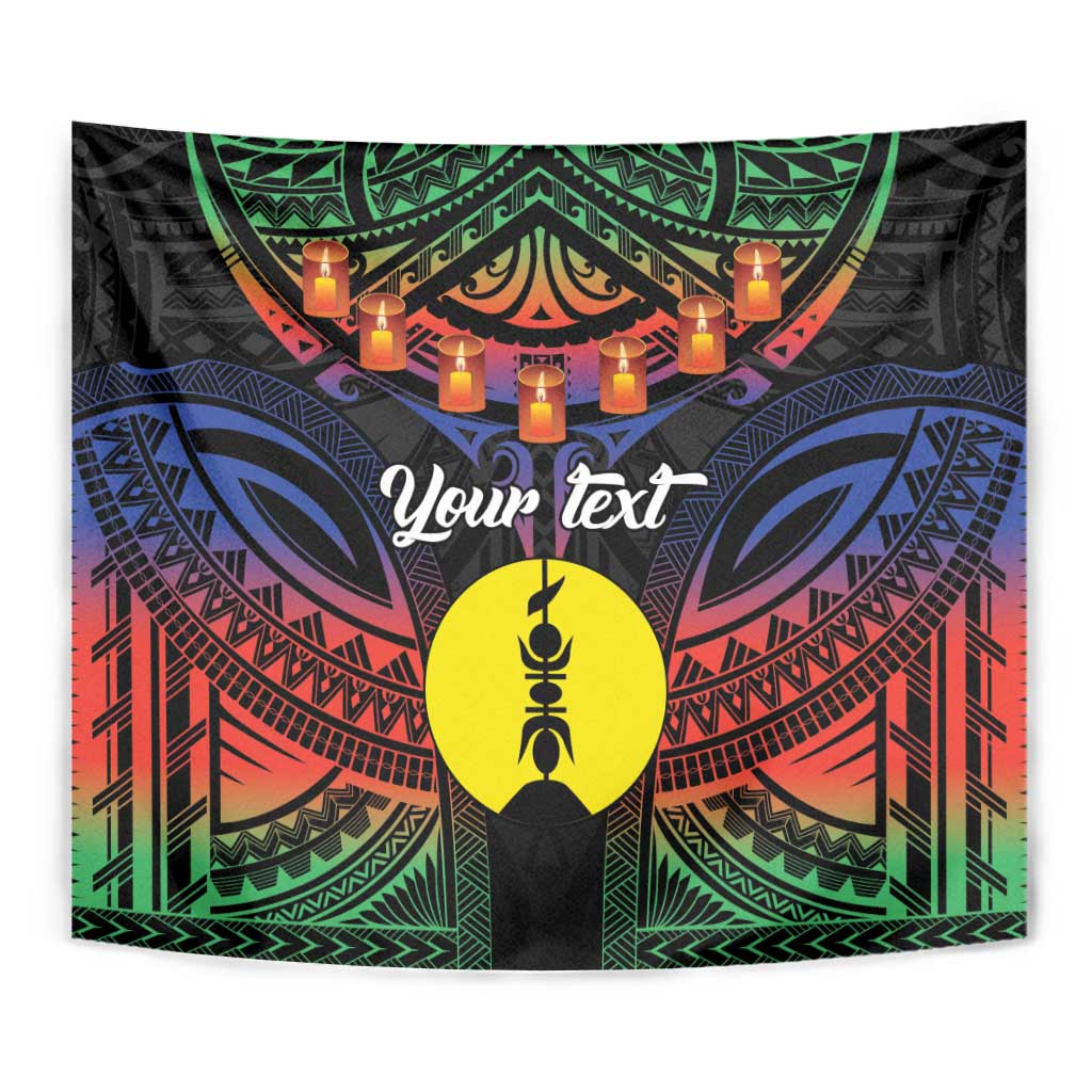Personalised New Caledonia All Saints Day Tapestry Candle Light with Polynesian Style