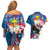 Personalized Filipino-American Couples Matching Off Shoulder Short Dress and Hawaiian Shirt The Eight-Rayed Sun with Bald Eagle