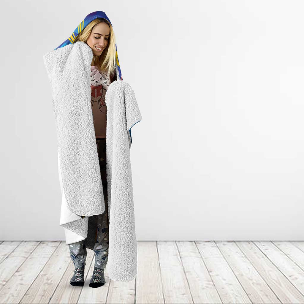 Personalized Filipino-American Hooded Blanket The Eight-Rayed Sun with Bald Eagle