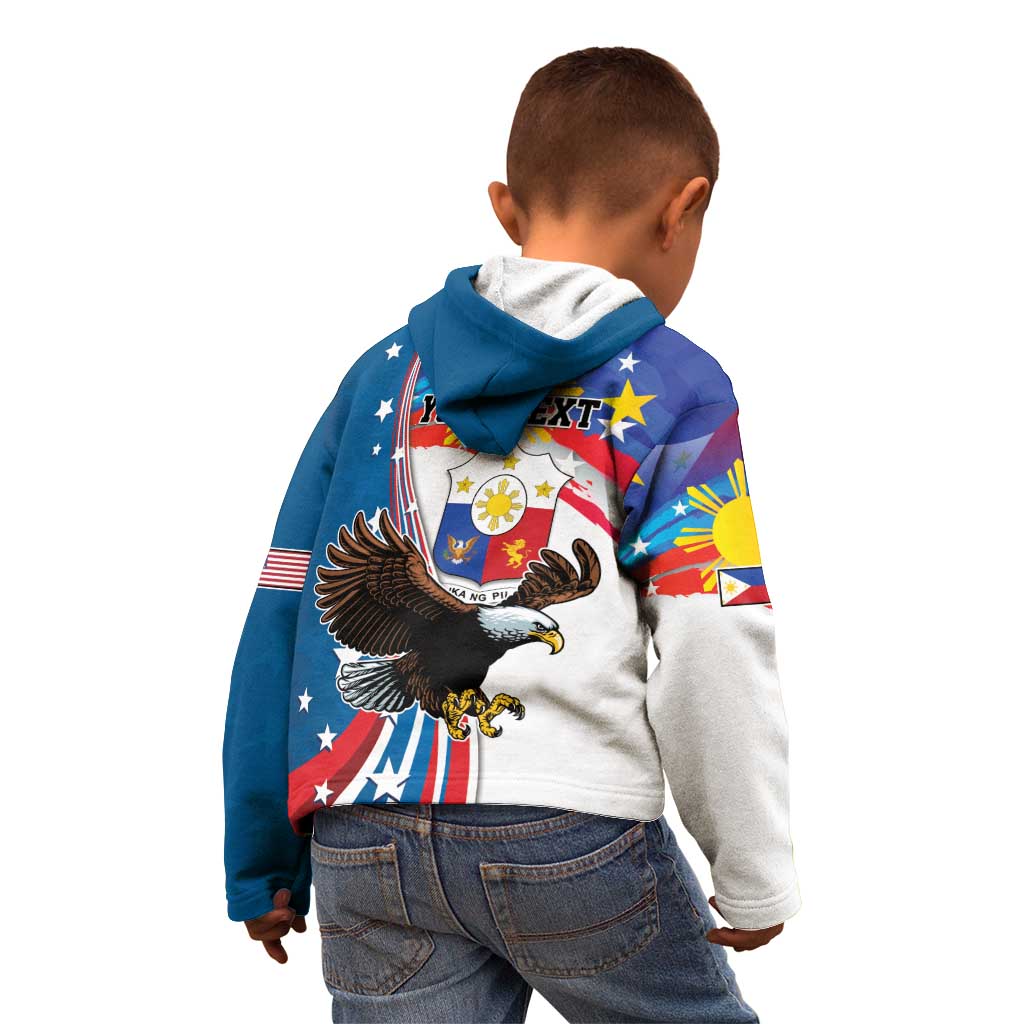 Personalized Filipino-American Kid Hoodie The Eight-Rayed Sun with Bald Eagle