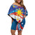 Personalized Filipino-American Off Shoulder Short Dress The Eight-Rayed Sun with Bald Eagle