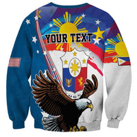 Personalized Filipino-American Sweatshirt The Eight-Rayed Sun with Bald Eagle