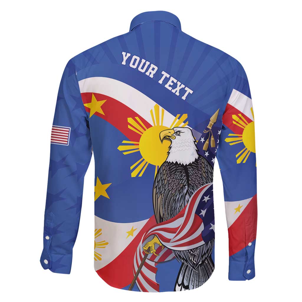 Personalized Filipino-American Family Matching Short Sleeve Bodycon Dress and Hawaiian Shirt Philippines Coat Of Arms with Bald Eagle LT9 - Polynesian Pride