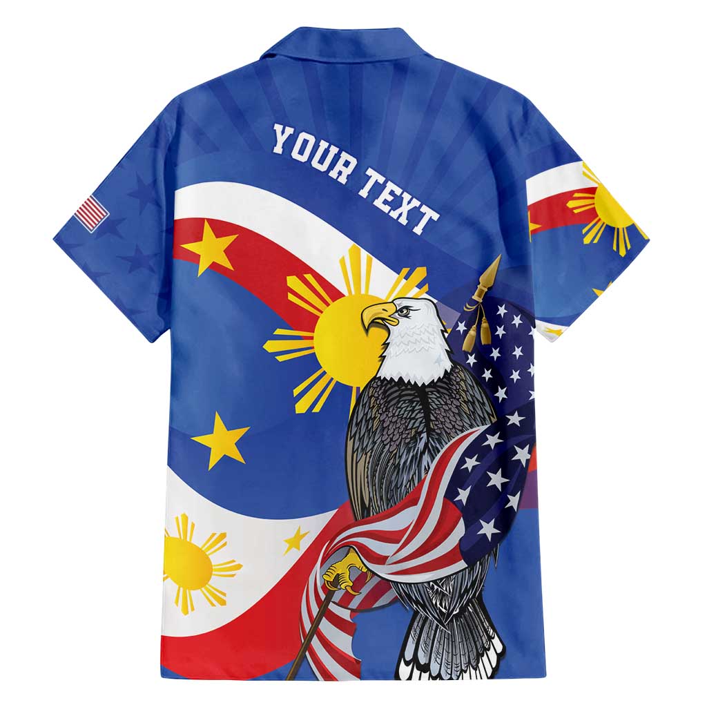 Personalized Filipino-American Family Matching Summer Maxi Dress and Hawaiian Shirt Philippines Coat Of Arms with Bald Eagle