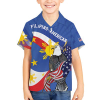 Personalized Filipino-American Kid Hawaiian Shirt Philippines Coat Of Arms with Bald Eagle LT9 Kid White - Polynesian Pride