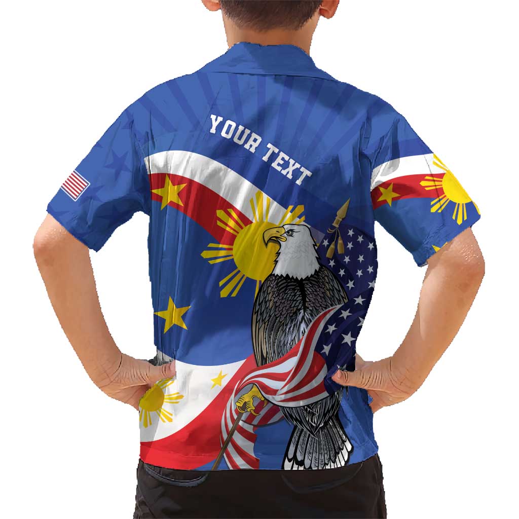 Personalized Filipino-American Kid Hawaiian Shirt Philippines Coat Of Arms with Bald Eagle LT9 - Polynesian Pride
