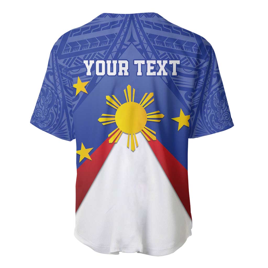 Personalized Pilipinas Eight-Rayed Sun Baseball Jersey Philippines Map With Polynesian Style LT9 - Polynesian Pride