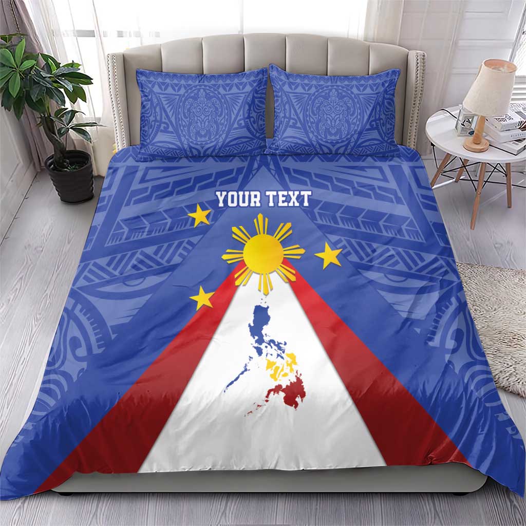 Personalized Pilipinas Eight-Rayed Sun Bedding Set Philippines Map With Polynesian Style LT9 - Polynesian Pride