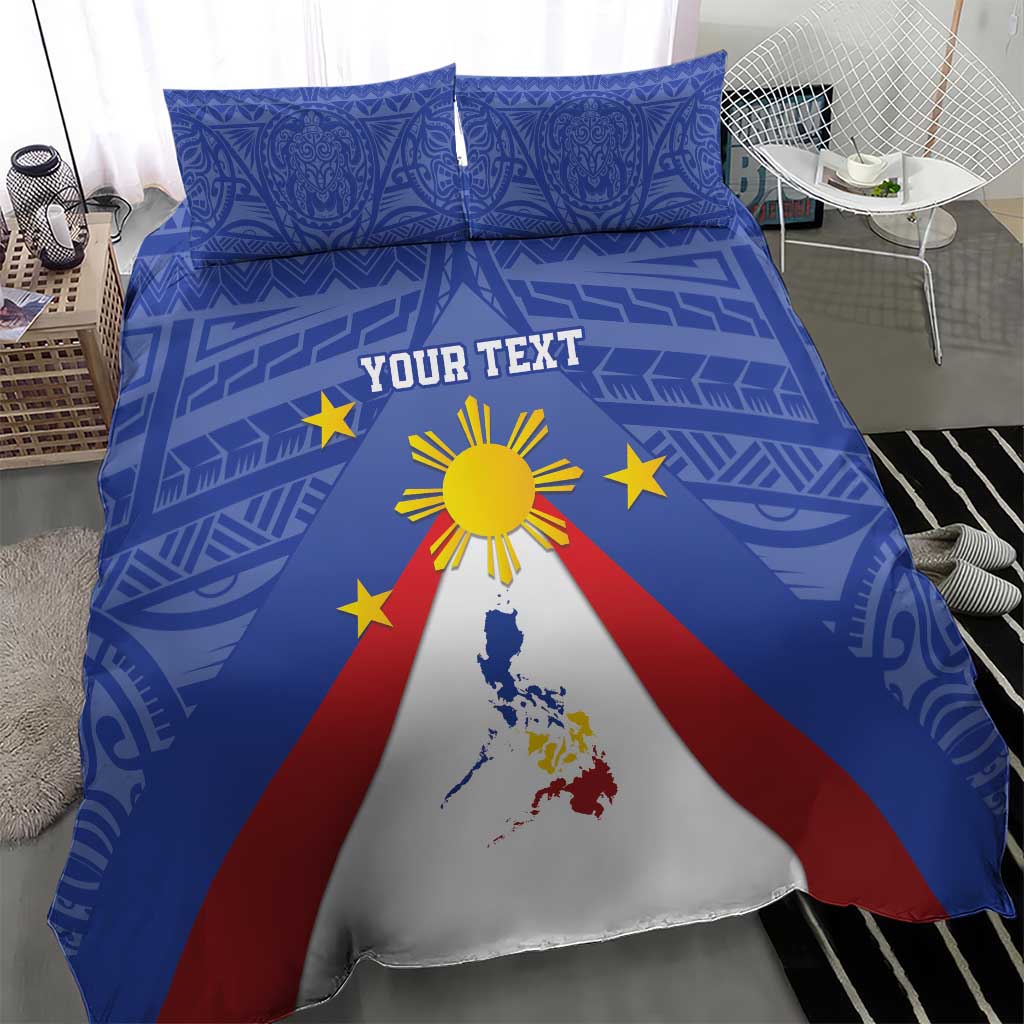 Personalized Pilipinas Eight-Rayed Sun Bedding Set Philippines Map With Polynesian Style LT9 - Polynesian Pride
