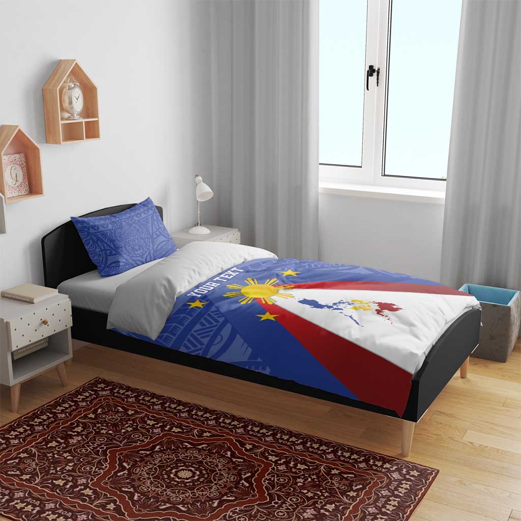 Personalized Pilipinas Eight-Rayed Sun Bedding Set Philippines Map With Polynesian Style LT9 - Polynesian Pride