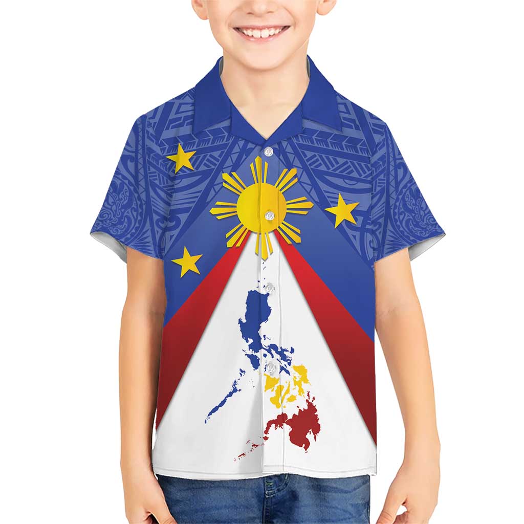 Personalized Pilipinas Eight-Rayed Sun Hawaiian Shirt Philippines Map With Polynesian Style LT9 - Polynesian Pride