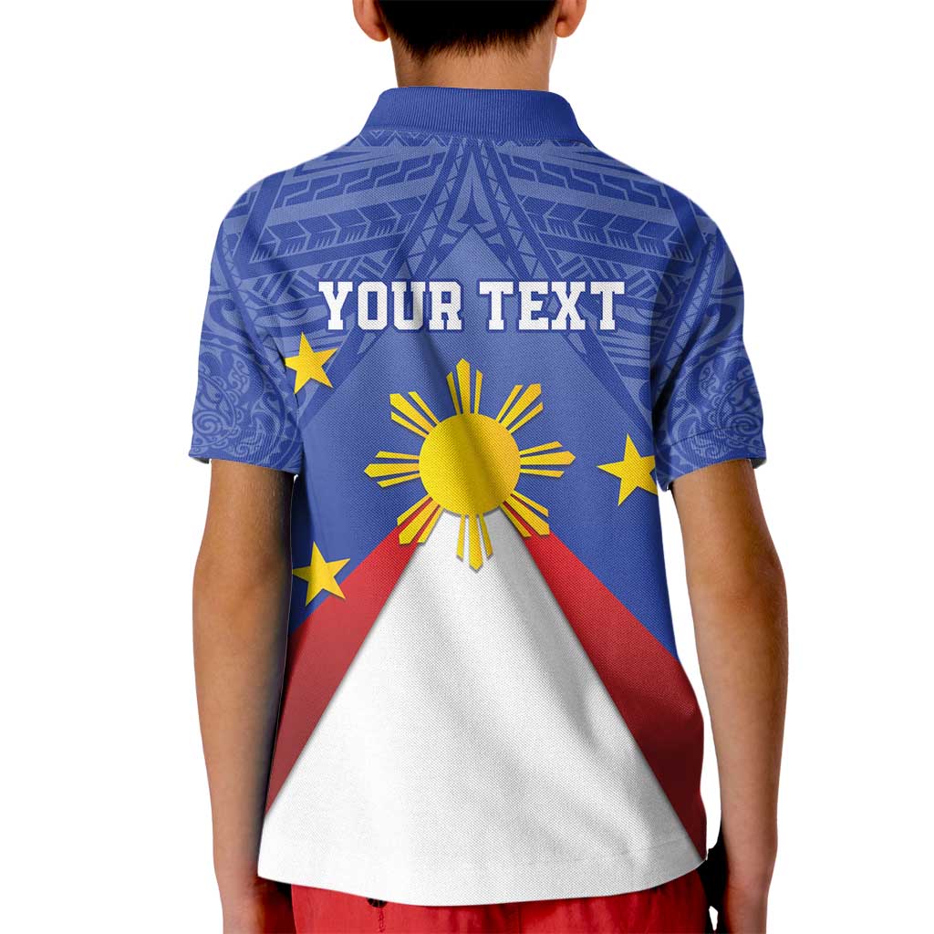 Personalized Pilipinas Eight-Rayed Sun Kid Polo Shirt Philippines Map With Polynesian Style LT9 - Polynesian Pride
