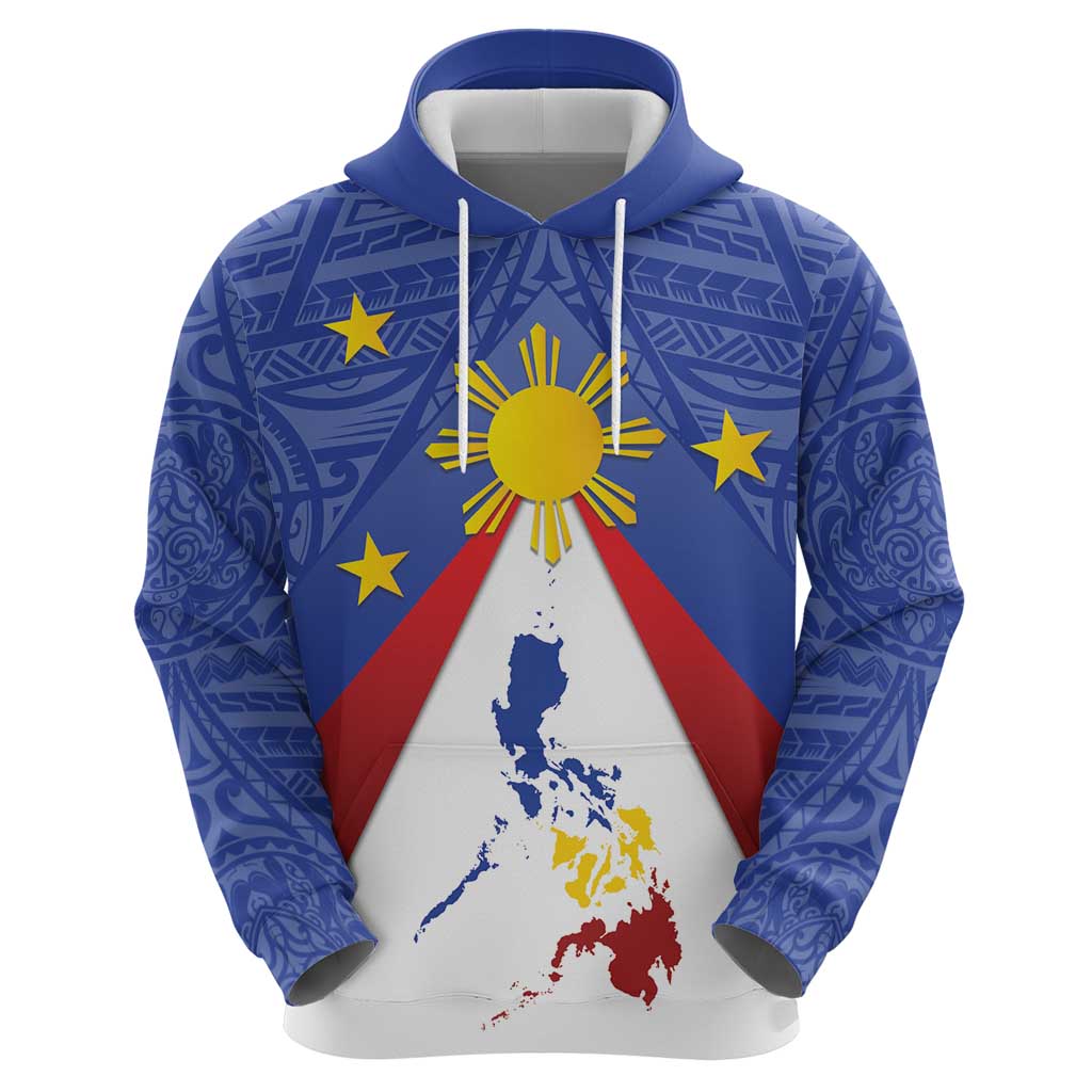 Personalized Pilipinas Eight-Rayed Sun Zip Hoodie Philippines Map With Polynesian Style