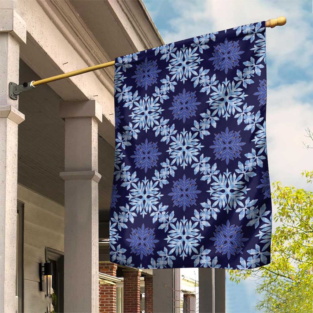 Palaka Hawaiian Quilt Seamless Pattern Garden Flag LT9 House Flag Blue - Polynesian Pride