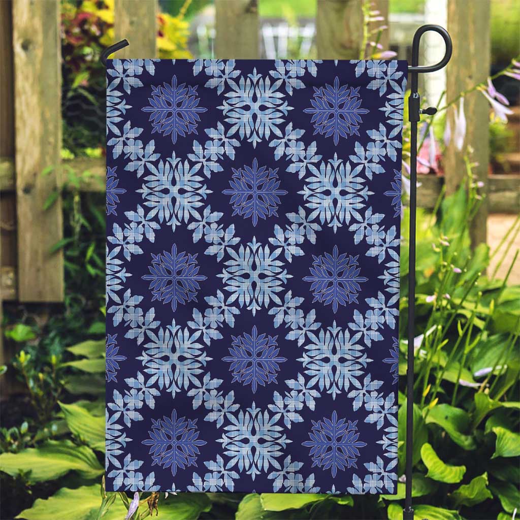 Palaka Hawaiian Quilt Seamless Pattern Garden Flag LT9 Garden Flag Blue - Polynesian Pride