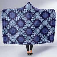Palaka Hawaiian Quilt Seamless Pattern Hooded Blanket LT9 One Size Blue - Polynesian Pride