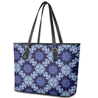 Palaka Hawaiian Quilt Seamless Pattern Leather Tote Bag LT9 - Polynesian Pride