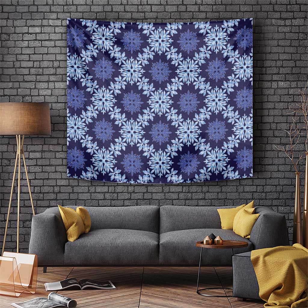 Palaka Hawaiian Quilt Seamless Pattern Tapestry LT9 Blue - Polynesian Pride