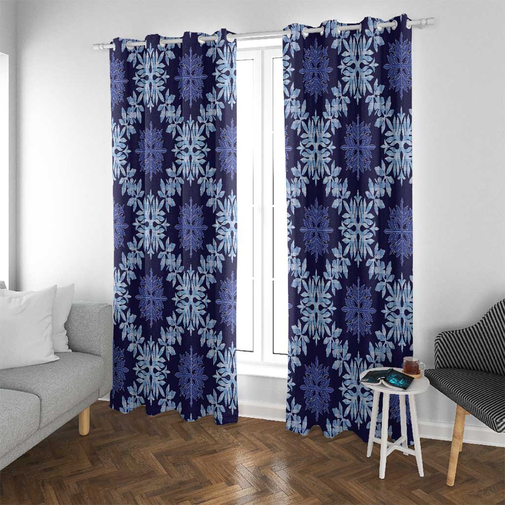 Palaka Hawaiian Quilt Seamless Pattern Window Curtain LT9 With Grommets Blue - Polynesian Pride