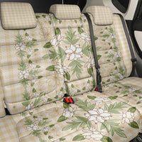 Squares Maile Leaf Back Car Seat Cover Beige Palaka Hawaiian Quilt Pattern LT9 - Polynesian Pride