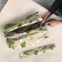 Squares Maile Leaf Umbrella Beige Palaka Hawaiian Quilt Pattern - Polynesian Pride