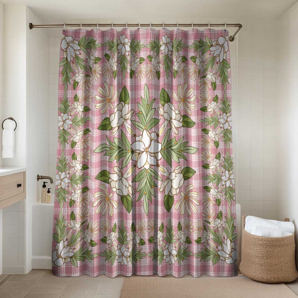 Squares Maile Leaf Bathroom Set Pink Palaka Hawaiian Quilt Pattern - Polynesian Pride