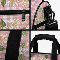 Squares Maile Leaf Duffle Bag Pink Palaka Hawaiian Quilt Pattern LT9 - Polynesian Pride