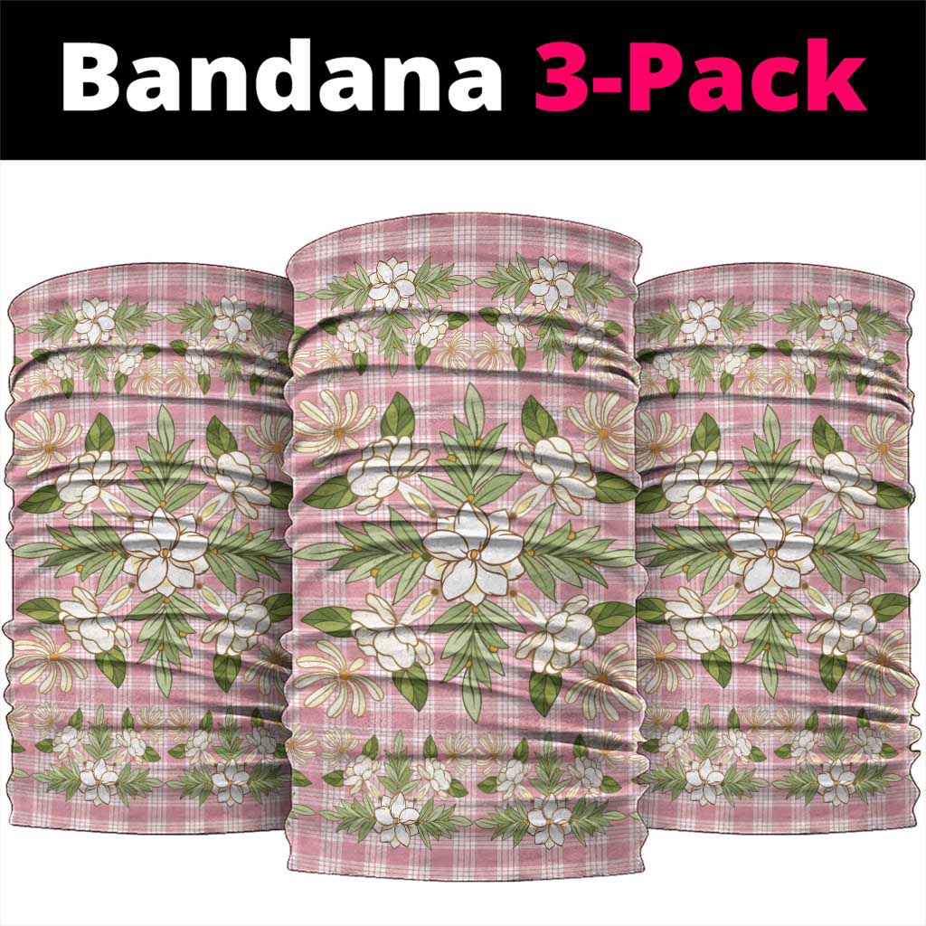 Squares Maile Leaf Neck Gaiter Pink Palaka Hawaiian Quilt Pattern LT9 package One Size: 25*50cm Pink - Polynesian Pride