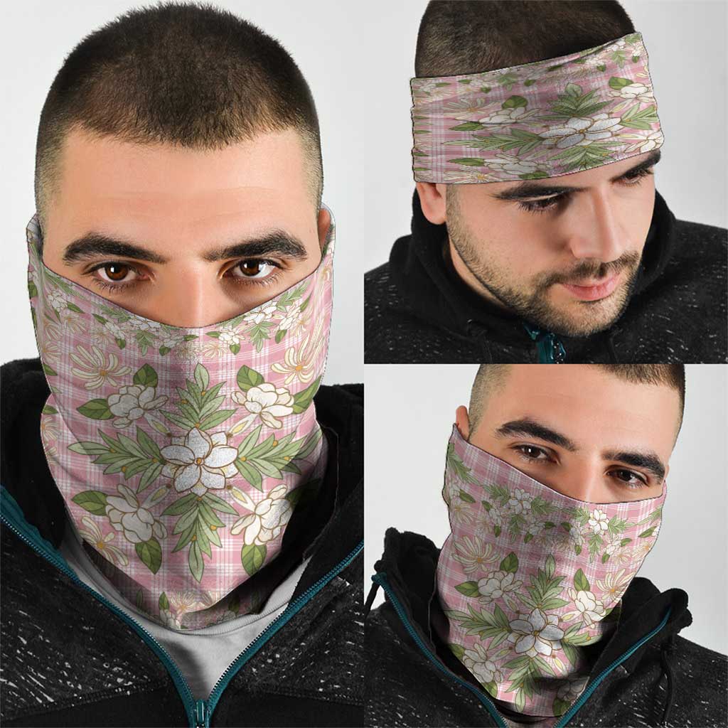 Squares Maile Leaf Neck Gaiter Pink Palaka Hawaiian Quilt Pattern LT9 - Polynesian Pride