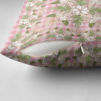 Squares Maile Leaf Pillow Cover Pink Palaka Hawaiian Quilt Pattern LT9 - Polynesian Pride
