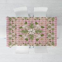 Squares Maile Leaf Tablecloth Pink Palaka Hawaiian Quilt Pattern LT9 Pink - Polynesian Pride