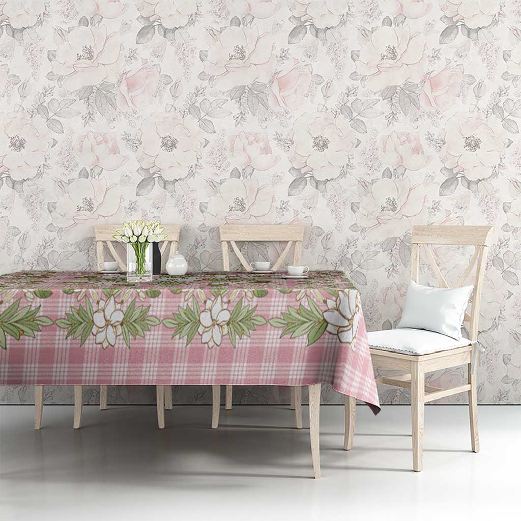 Squares Maile Leaf Tablecloth Pink Palaka Hawaiian Quilt Pattern LT9 - Polynesian Pride