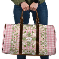 Squares Maile Leaf Travel Bag Pink Palaka Hawaiian Quilt Pattern - Polynesian Pride