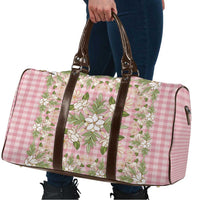 Squares Maile Leaf Travel Bag Pink Palaka Hawaiian Quilt Pattern - Polynesian Pride