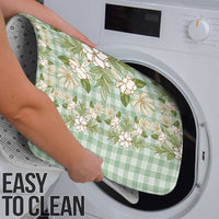 Squares Maile Leaf Bathroom Set Turquoise Palaka Hawaiian Quilt Pattern - Polynesian Pride