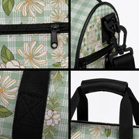 Squares Maile Leaf Duffle Bag Turquoise Palaka Hawaiian Quilt Pattern LT9 - Polynesian Pride