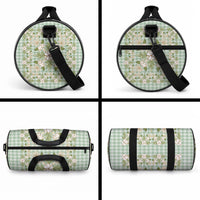 Squares Maile Leaf Duffle Bag Turquoise Palaka Hawaiian Quilt Pattern LT9 - Polynesian Pride