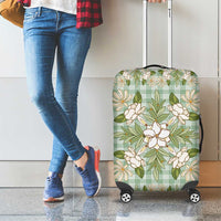 Squares Maile Leaf Luggage Cover Turquoise Palaka Hawaiian Quilt Pattern - Polynesian Pride