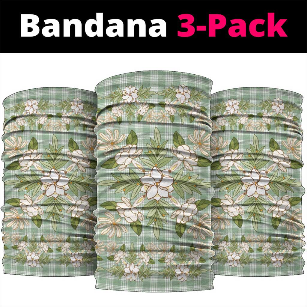 Squares Maile Leaf Neck Gaiter Turquoise Palaka Hawaiian Quilt Pattern - Polynesian Pride