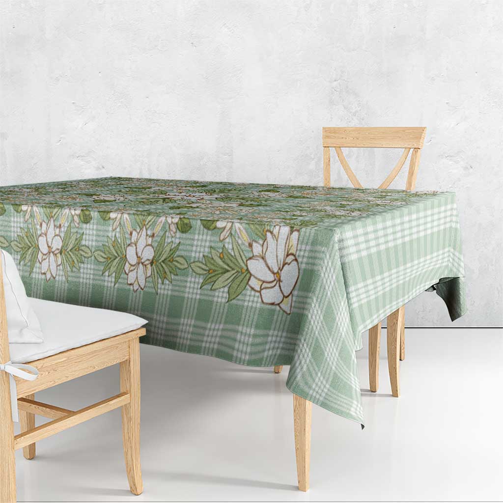 Squares Maile Leaf Tablecloth Turquoise Palaka Hawaiian Quilt Pattern LT9 - Polynesian Pride