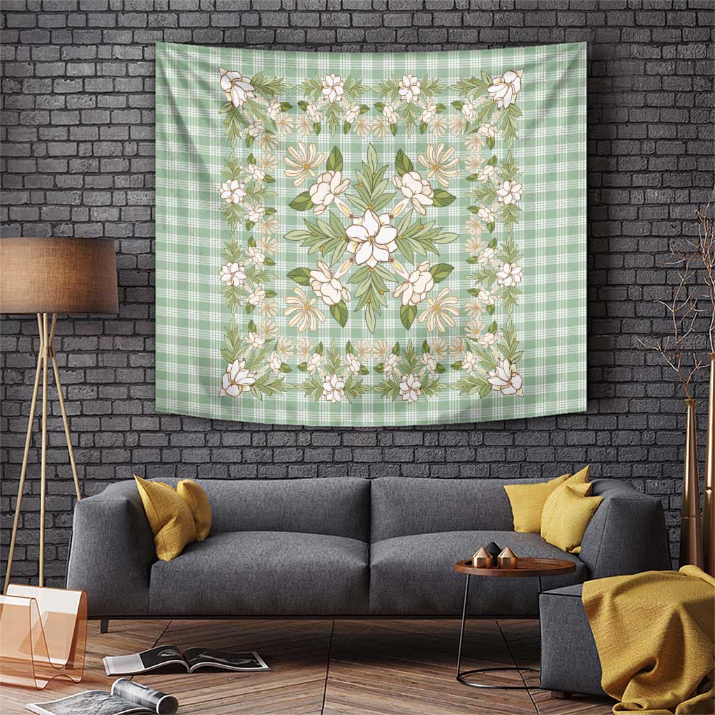 Squares Maile Leaf Tapestry Turquoise Palaka Hawaiian Quilt Pattern LT9 Turquoise - Polynesian Pride