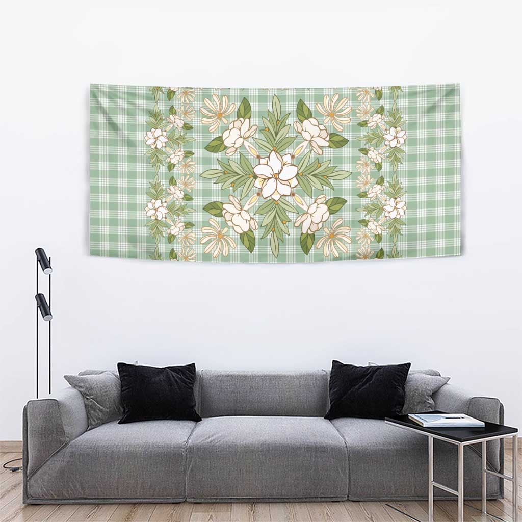 Squares Maile Leaf Tapestry Turquoise Palaka Hawaiian Quilt Pattern LT9 - Polynesian Pride